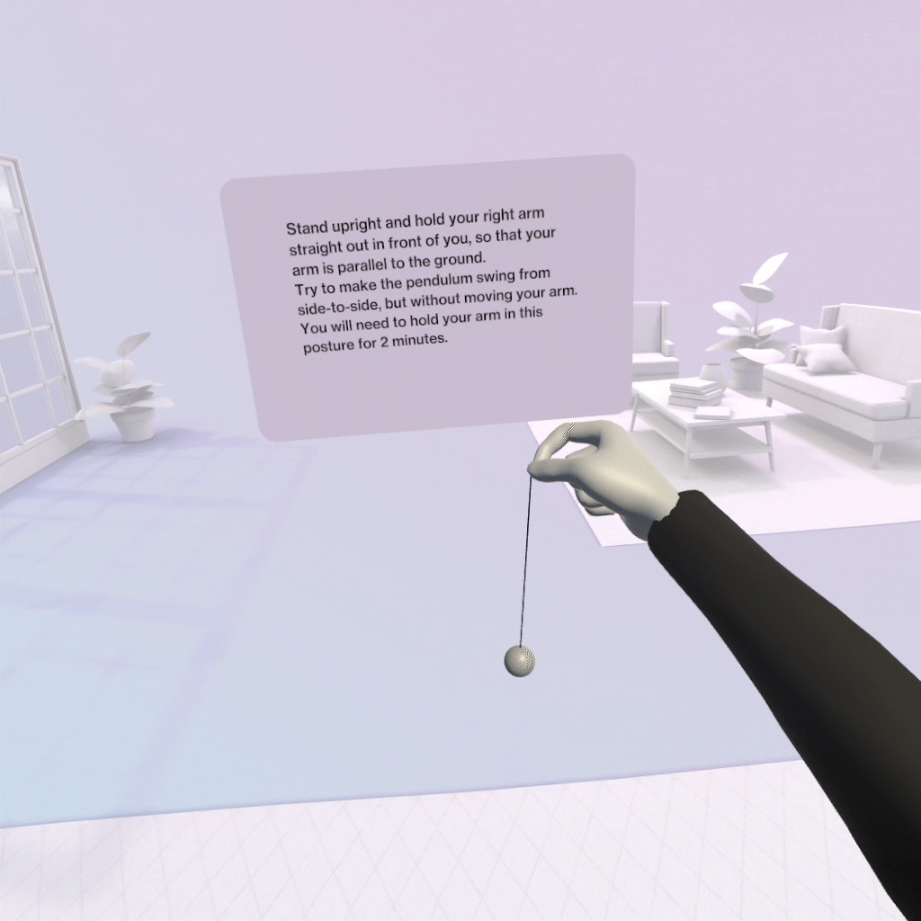 Physical Pendulum VR motor-control experiment