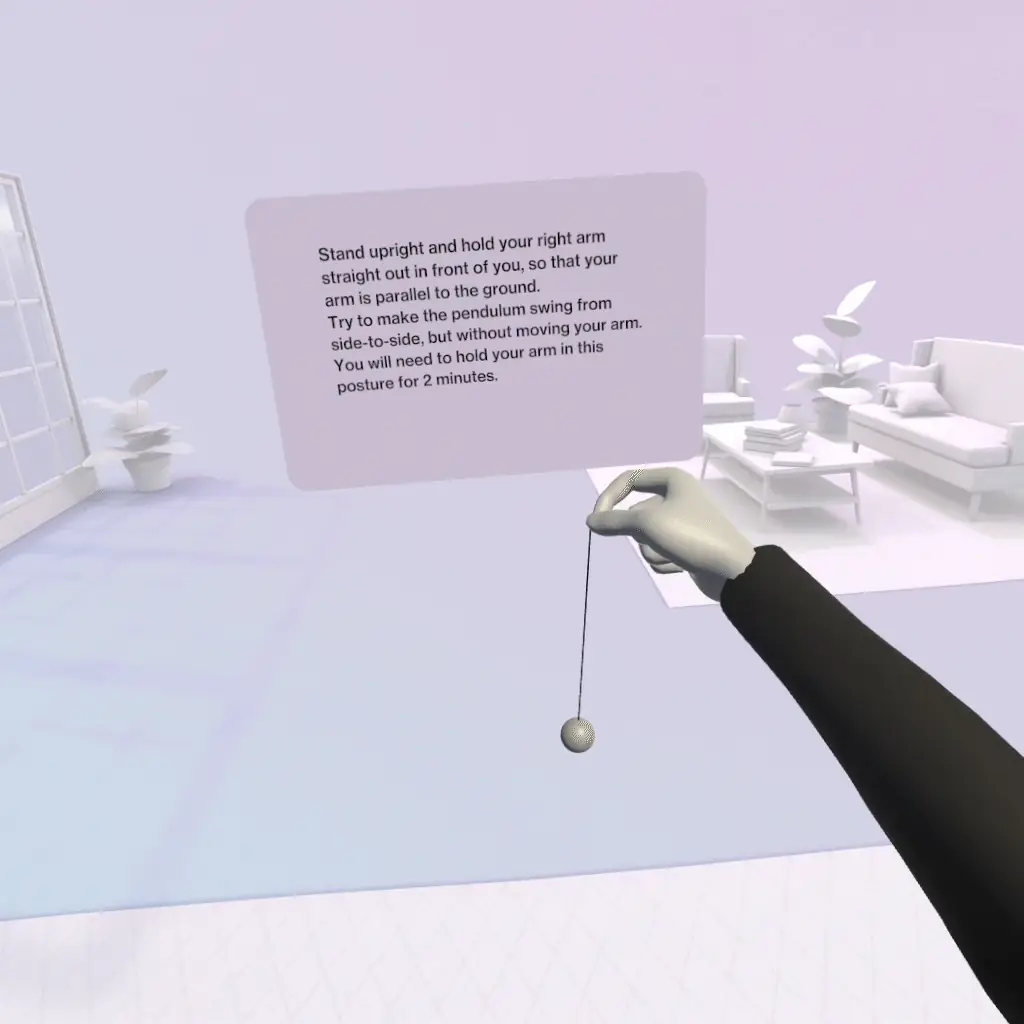 Physical Pendulum VR motor-control experiment
